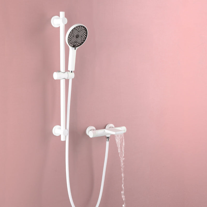 Waterfall Tub Filler Copper Wall-Mounted Double Knob Handle Tub Filler with Handshower