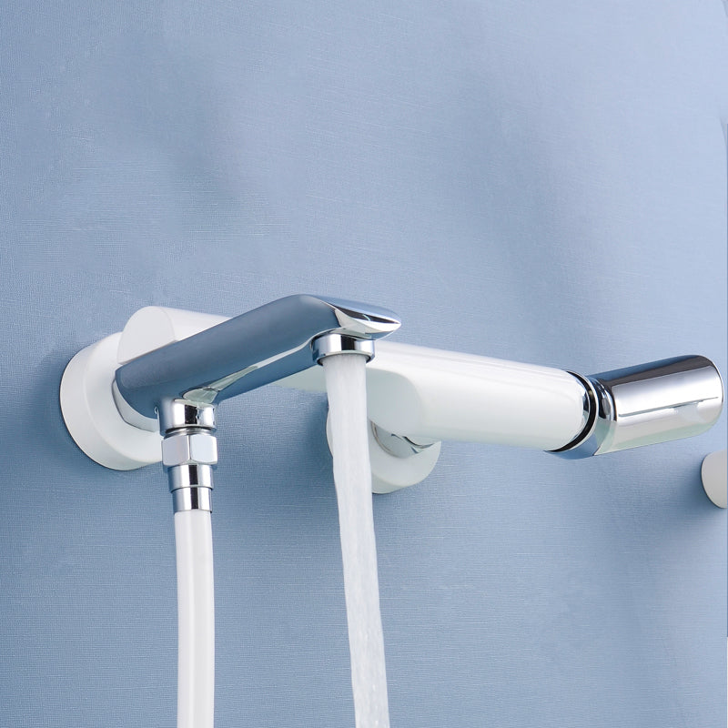 Swivel Tub Filler Wall Mount Single Lever Handle Brass Tub Filler with Hand Shower