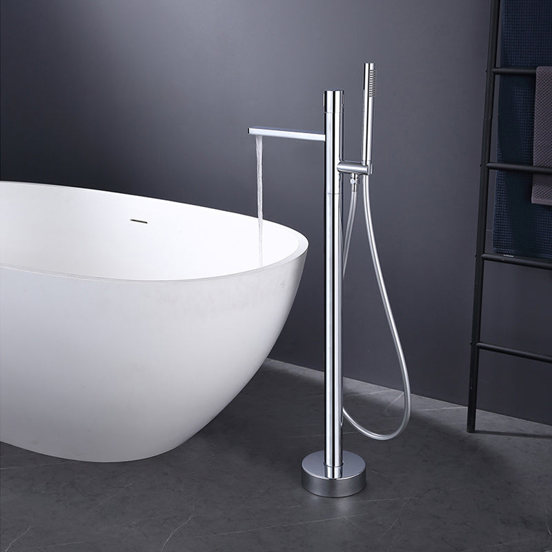 Bathroom Faucet Floor Standing Handheld Shower Head Rod Handle Faucet