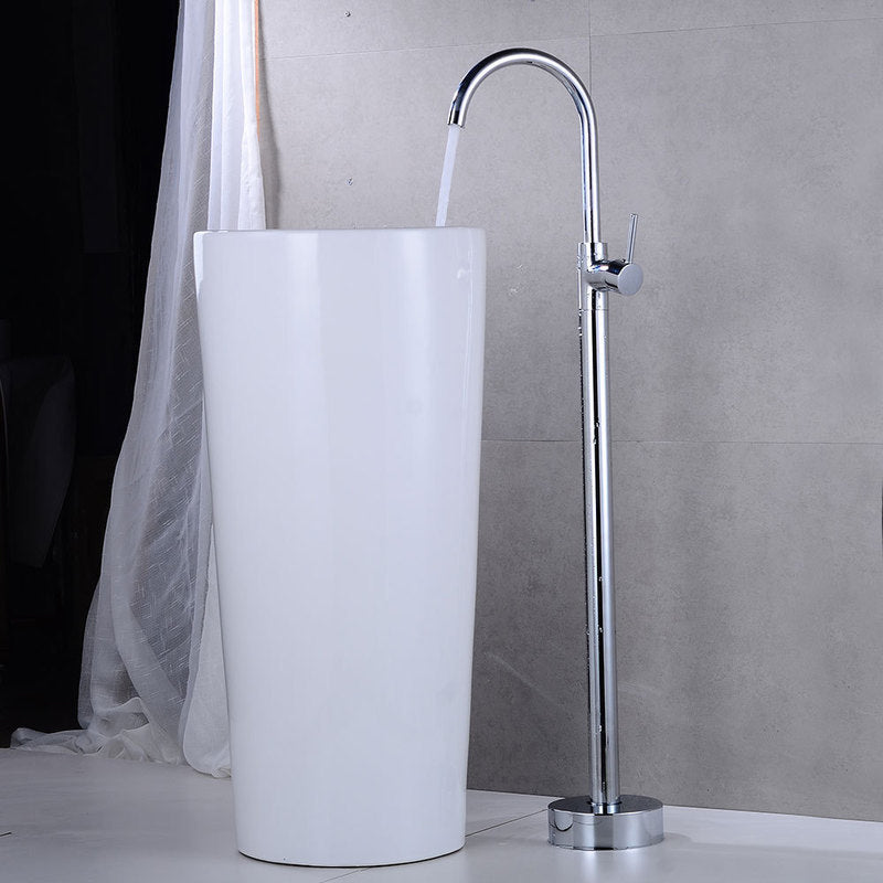 Modern Bathroom Faucet Floor Mounted Rod Handle Bathtub Faucet