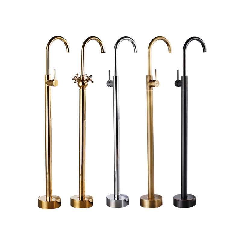Modern Bathroom Faucet Floor Mounted Rod Handle Bathtub Faucet