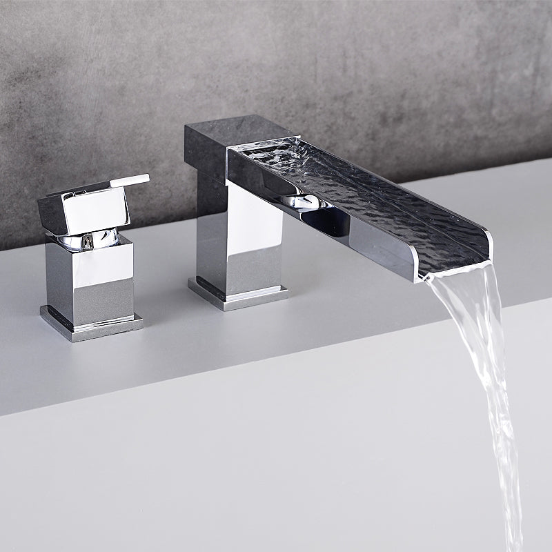 Modern Full Copper Deck Mounted Bath Faucet Trim Fixed Split Faucet Set