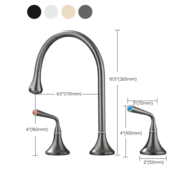 Modern Bathroom Faucet Two Handle Temperature Control Bathtub Faucet