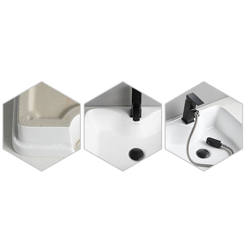 Modern Bathroom Sink Rectangular Vessel Lavatory Sink in White(Not Included Faucet)