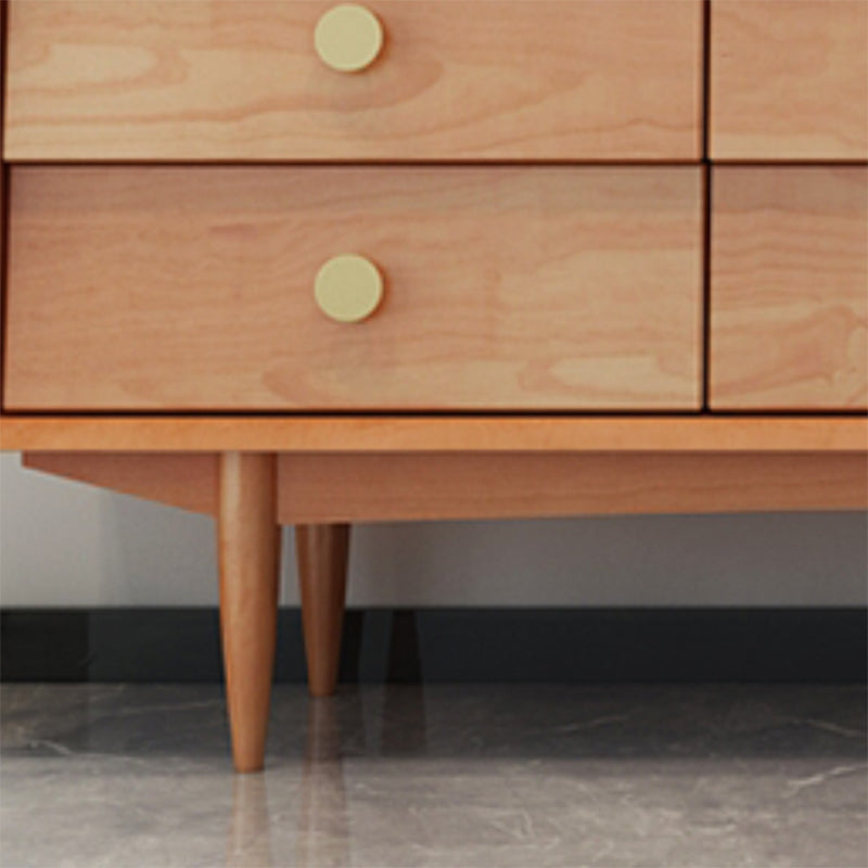 Ultra-Modern Double Dresser Horizontal Solid Wood Storage Chest Dresser for Bedroom