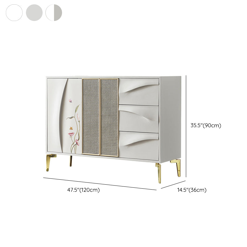 Classic Glam Horizontal Combo Dresser Wood Storage Chest Dresser for Bedroom