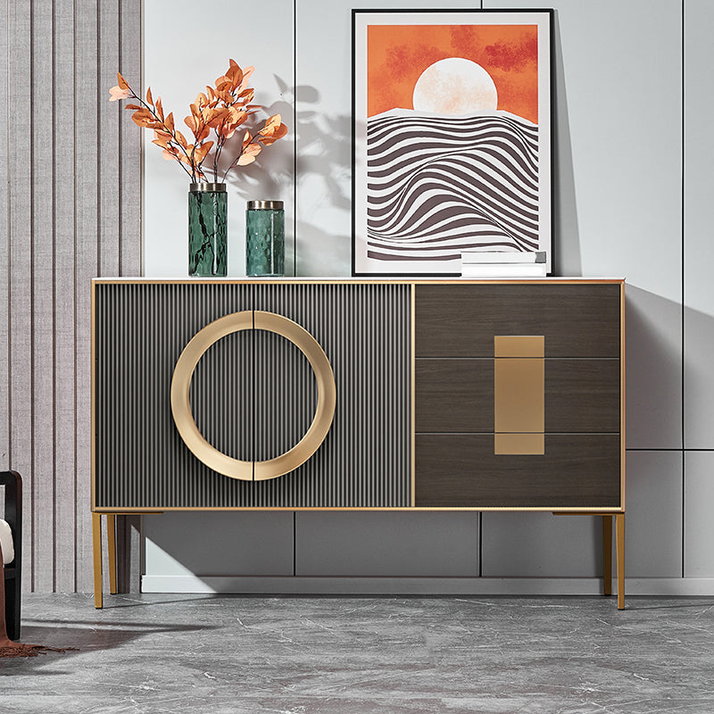 Classic Glam Combo Dresser Oak Storage Chest Dresser for Bedroom