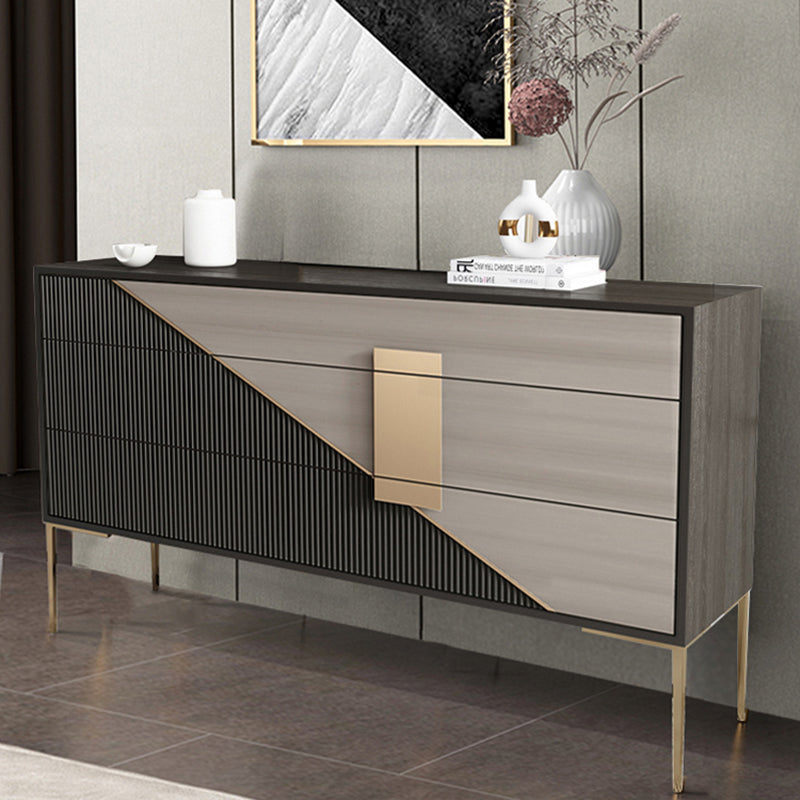 Classic Glam Combo Dresser Oak Storage Chest Dresser for Bedroom