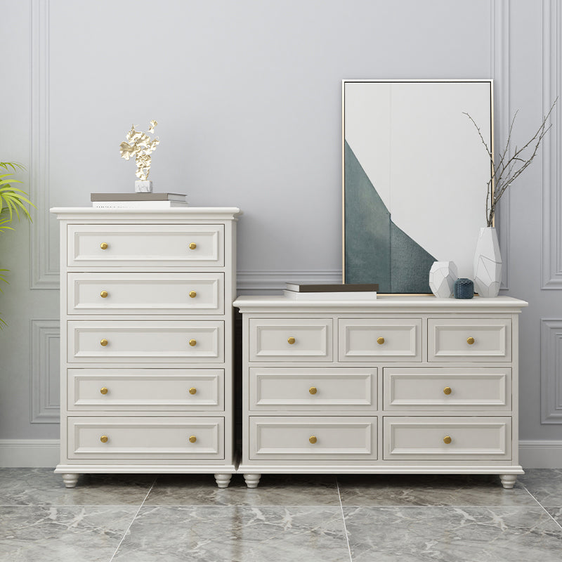 Traditional Storage Chest Solid Wood White Dresser , 23.33-inch Width