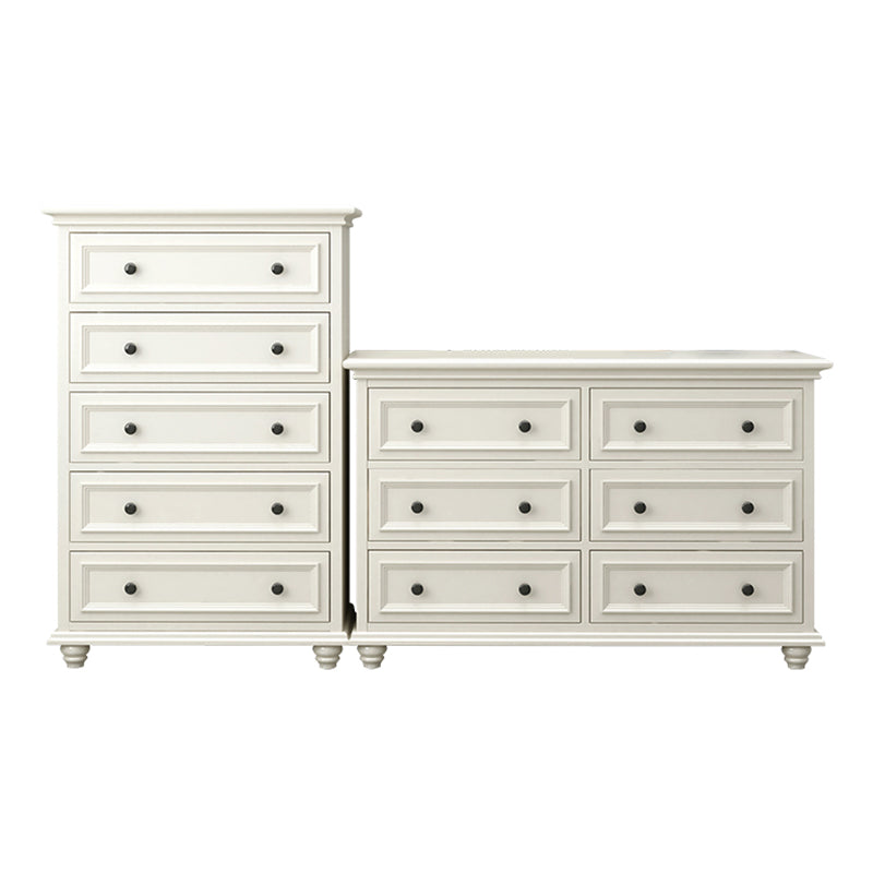 Traditional Storage Chest Solid Wood White Dresser , 23.33-inch Width
