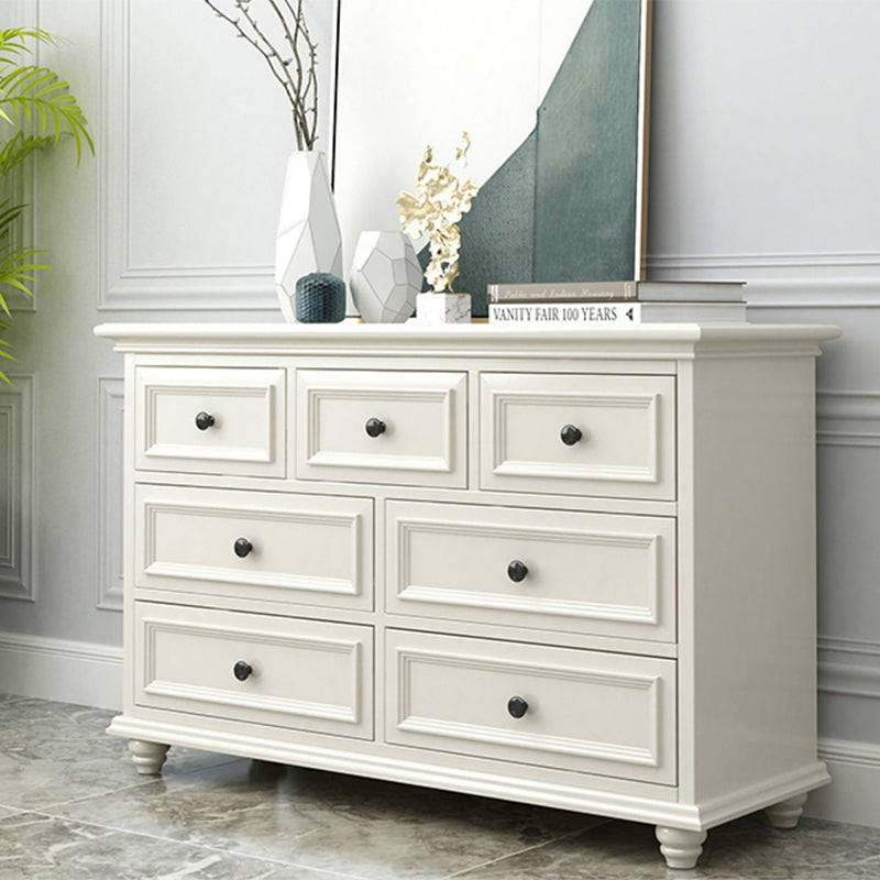 Traditional Storage Chest Solid Wood White Dresser , 23.33-inch Width