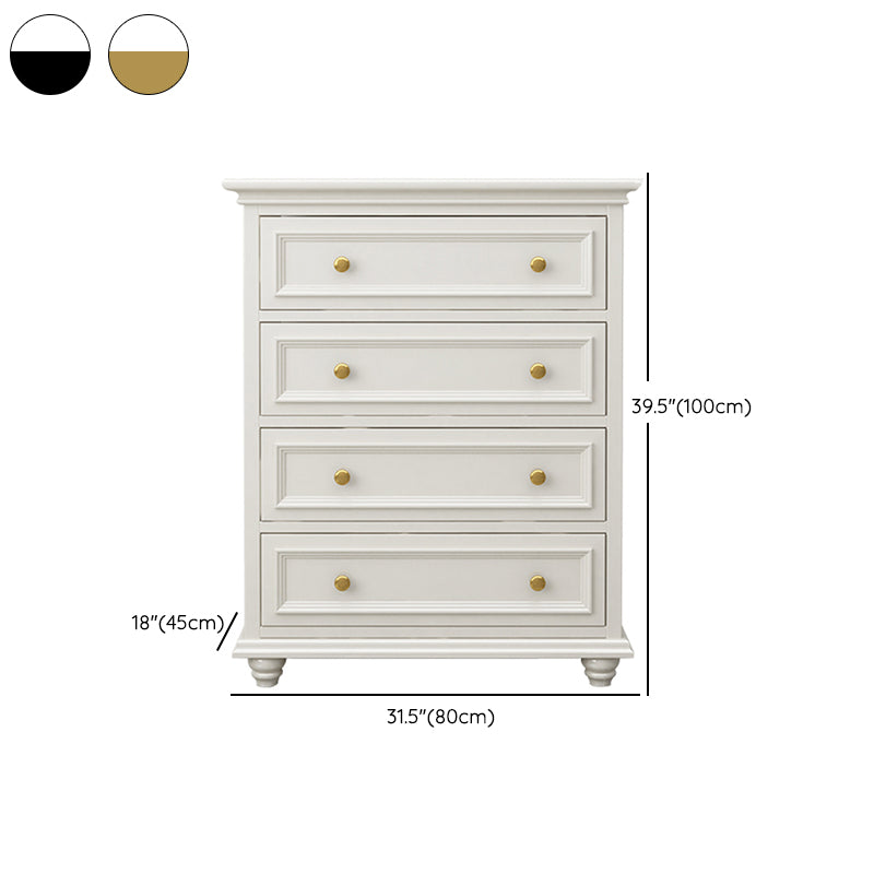 Traditional Storage Chest Solid Wood White Dresser , 23.33-inch Width