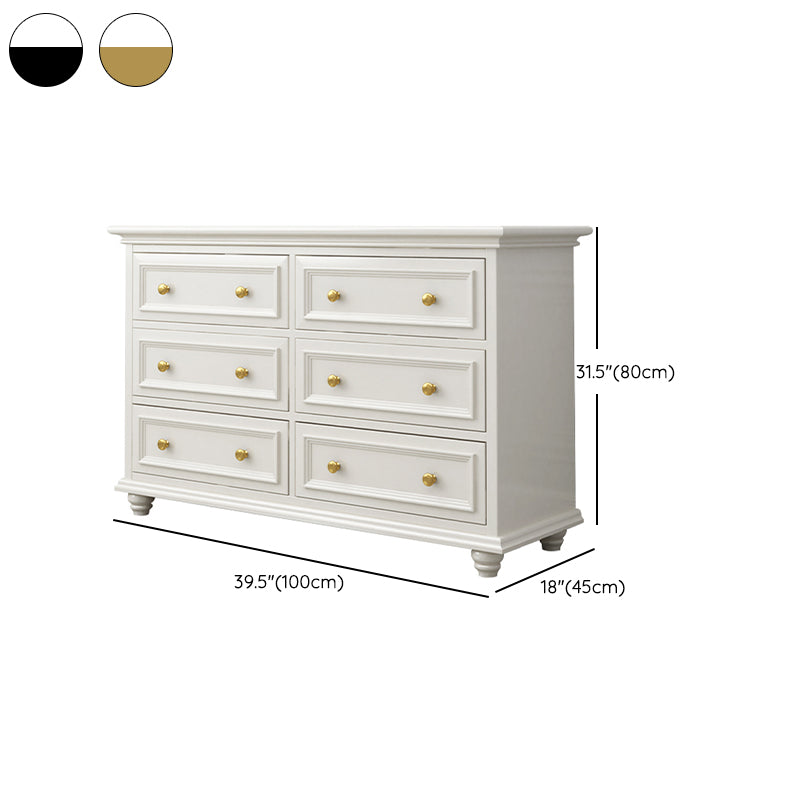 Traditional Storage Chest Solid Wood White Dresser , 23.33-inch Width