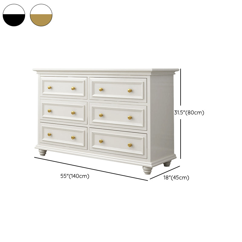 Traditional Storage Chest Solid Wood White Dresser , 23.33-inch Width
