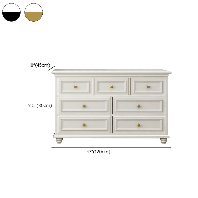 Traditional Storage Chest Solid Wood White Dresser , 23.33-inch Width