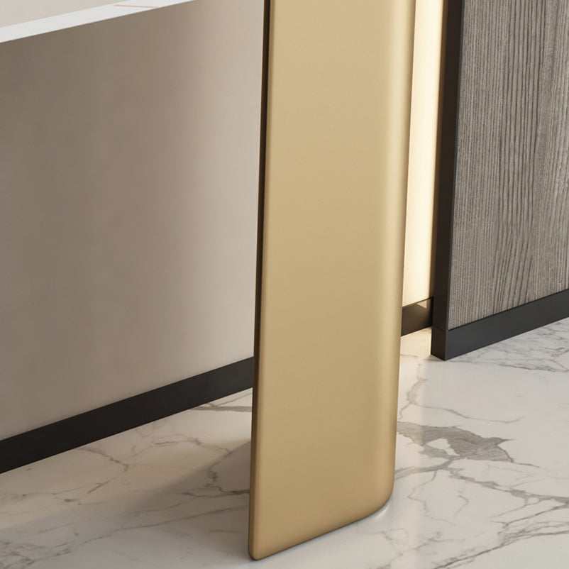 Glam Console Table Stone Rectangle Accent Table , 13.78-inch Wide