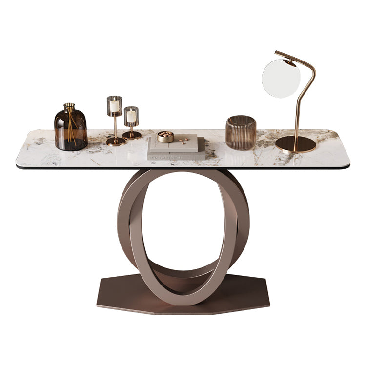 Modern Console Table Stone Abstract Base Accent Table , 33.46" Tall