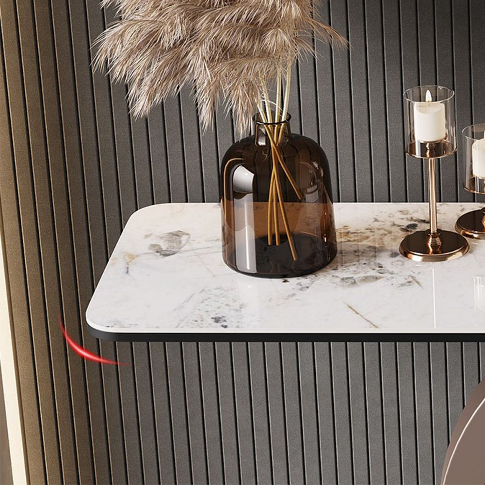 Modern Console Table Stone Abstract Base Accent Table , 33.46" Tall