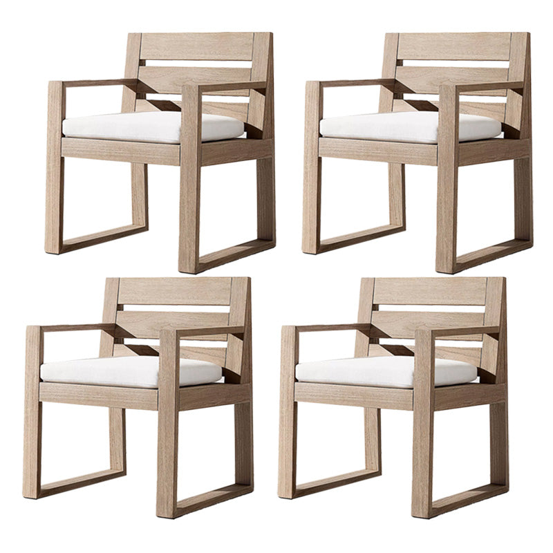Solid Wood Patio Dining Chair in Brown Modern Upholstered Chairs