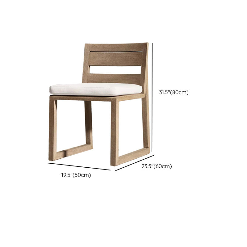 Solid Wood Patio Dining Chair in Brown Modern Upholstered Chairs