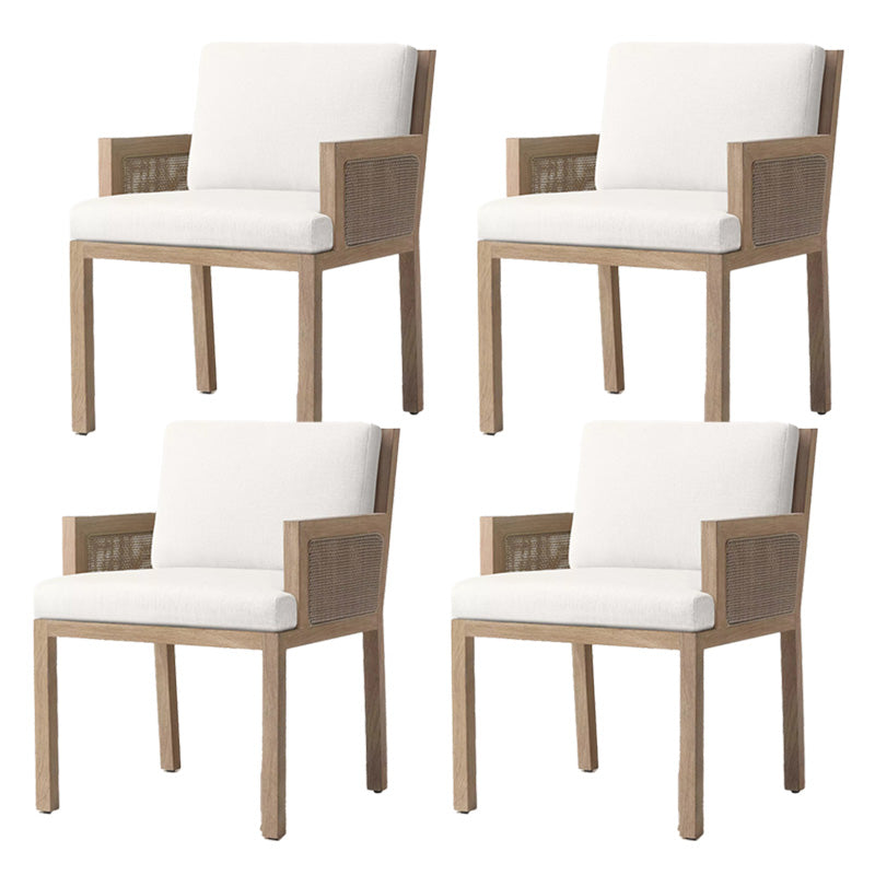 Contemporary White and Brone Patio Dining Chair with UV Protective Finish Cushion