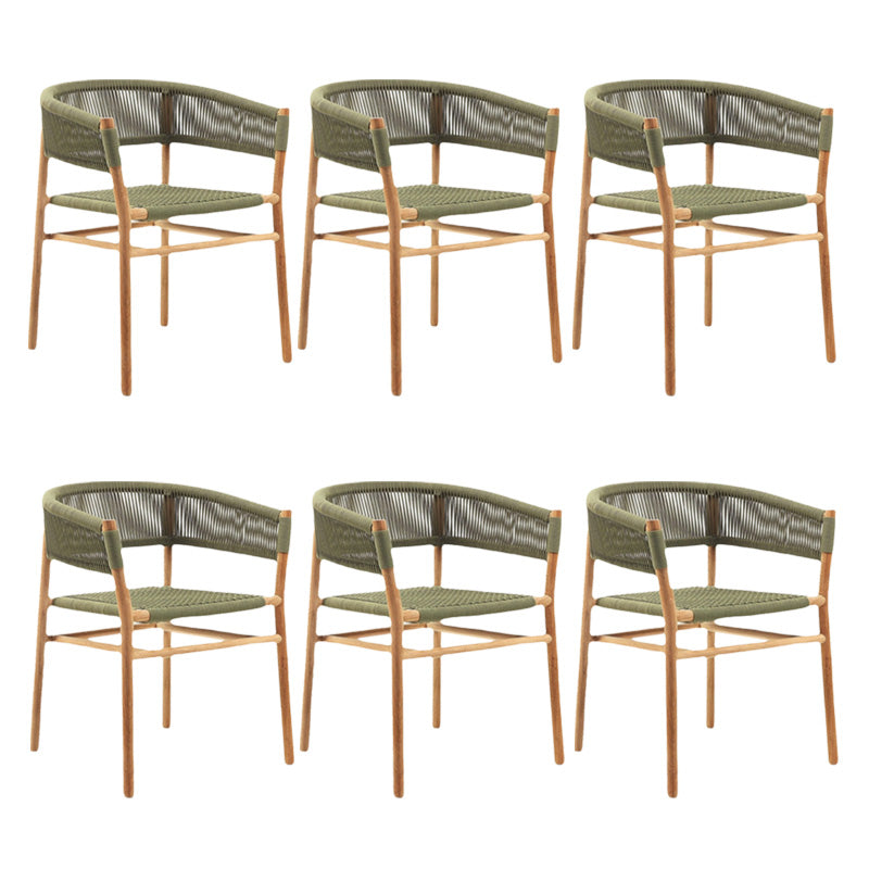 Solid Wood Tropical Patio Dining Side Chair Set of 2/4/6/8 Dining Side Chair