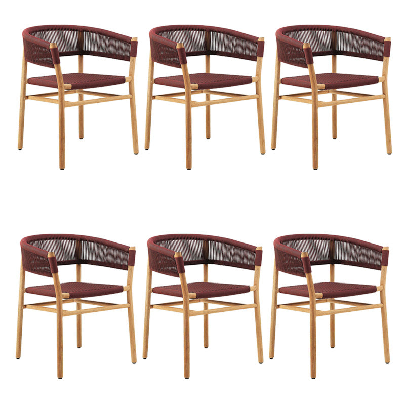 Solid Wood Tropical Patio Dining Side Chair Set of 2/4/6/8 Dining Side Chair