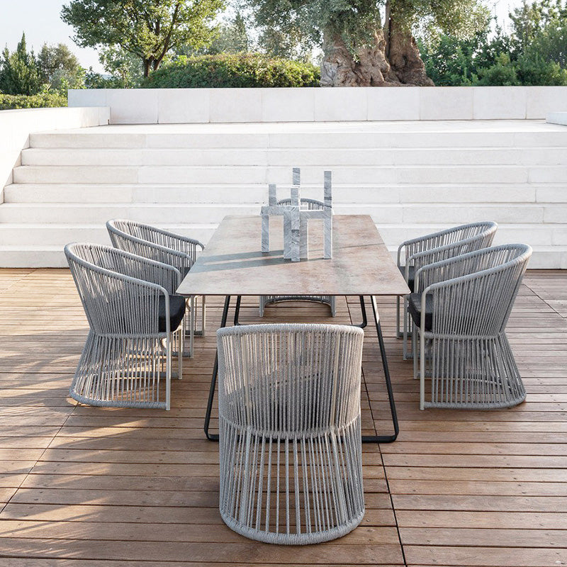 Removable Cushion Outdoor Chair with Arm Aluminum Dining Side Chair