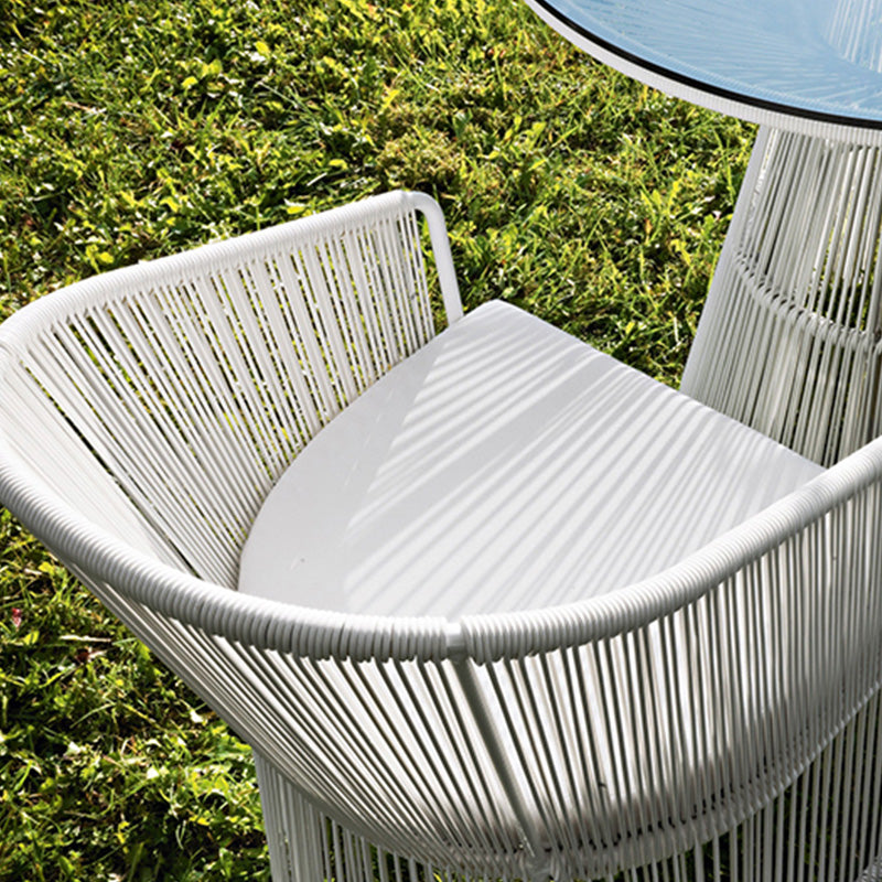 Removable Cushion Outdoor Chair with Arm Aluminum Dining Side Chair