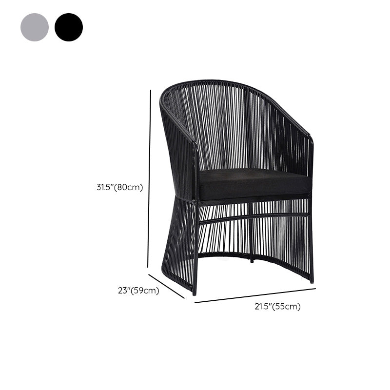 Removable Cushion Outdoor Chair with Arm Aluminum Dining Side Chair