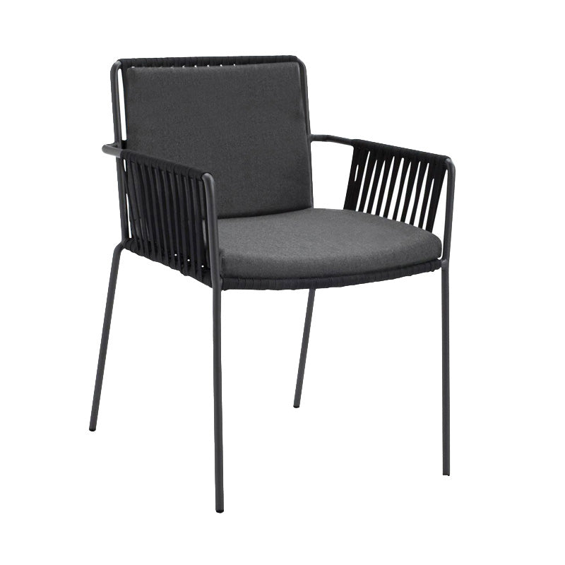 Tropical Outdoor Chair with Removable Cushion and Arm Upholstered Dining Side Chair