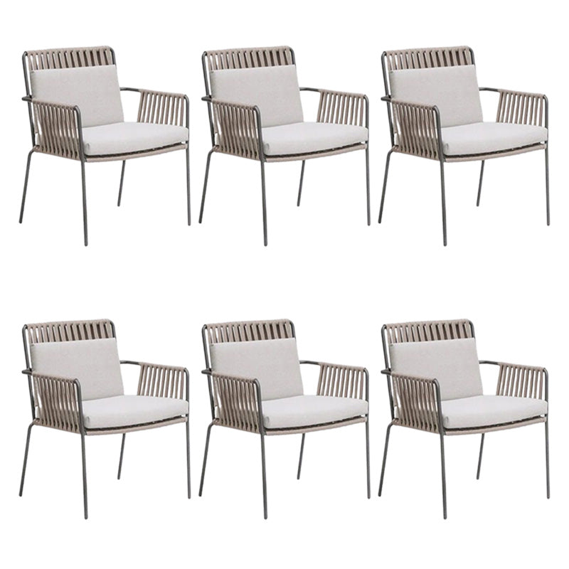 Tropical Outdoor Chair with Removable Cushion and Arm Upholstered Dining Side Chair