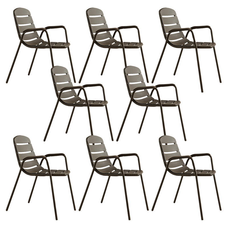 Tropical Rattan Patio Dining Armchair with Arm Outdoors Dining Chairs