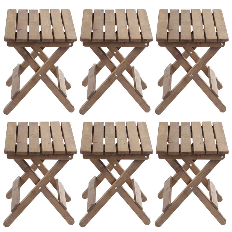 Modern Wood Folding Outdoors Dining Chairs Armless Open Back Side Chair