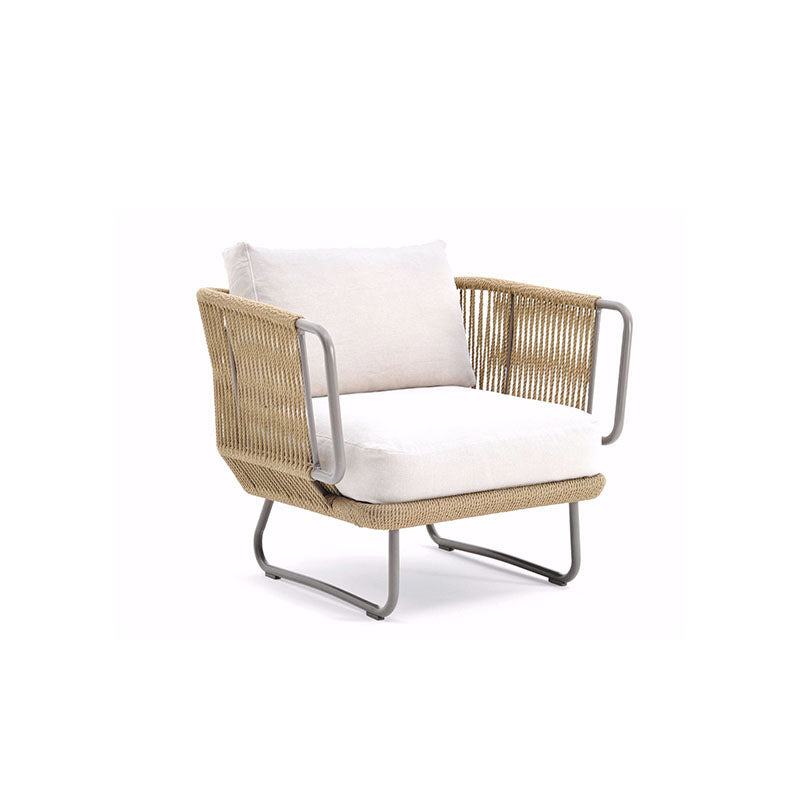 Brown Rattan Patio Sofa Water Resistant Outdoor Patio Sofa with Metal Frame