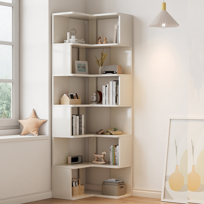 Contemporary Style Open Back Bookshelf Engineered Wood Bookcase with Shelves