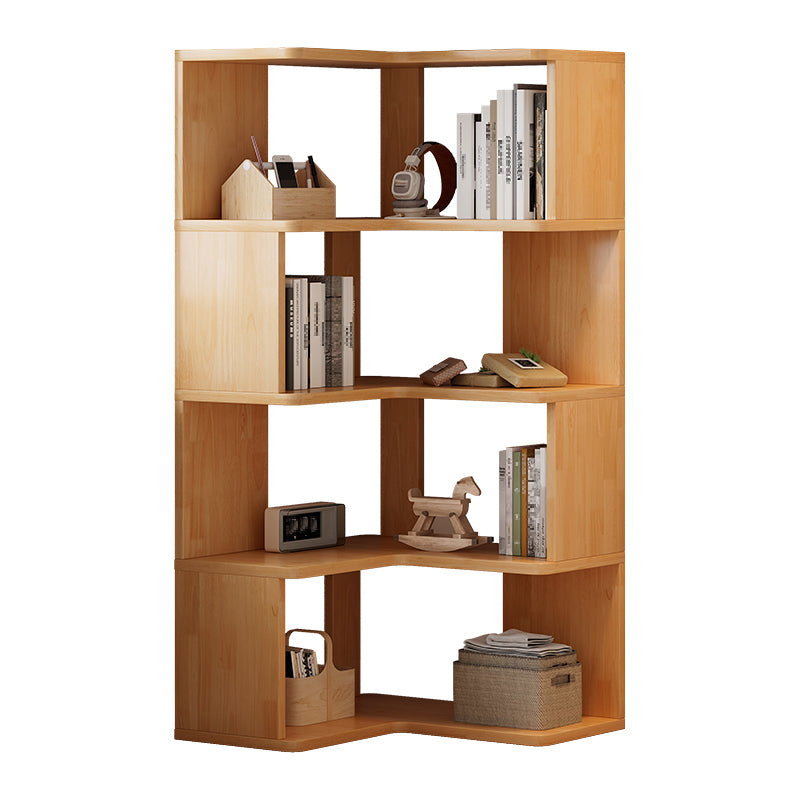 Contemporary Style Open Back Bookshelf Engineered Wood Bookcase with Shelves