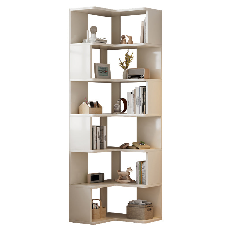 Contemporary Style Open Back Bookshelf Engineered Wood Bookcase with Shelves