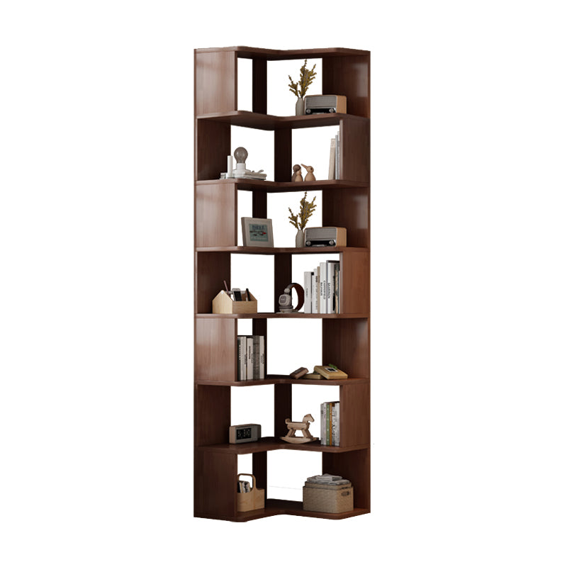 Contemporary Style Open Back Bookshelf Engineered Wood Bookcase with Shelves