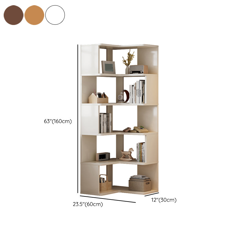 Contemporary Style Open Back Bookshelf Engineered Wood Bookcase with Shelves