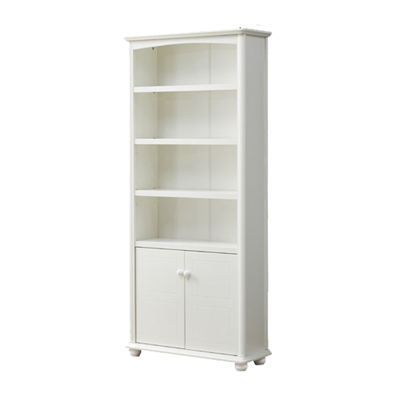 Contemporary Wood Bookshelf Standard Closed Back White Bookcase