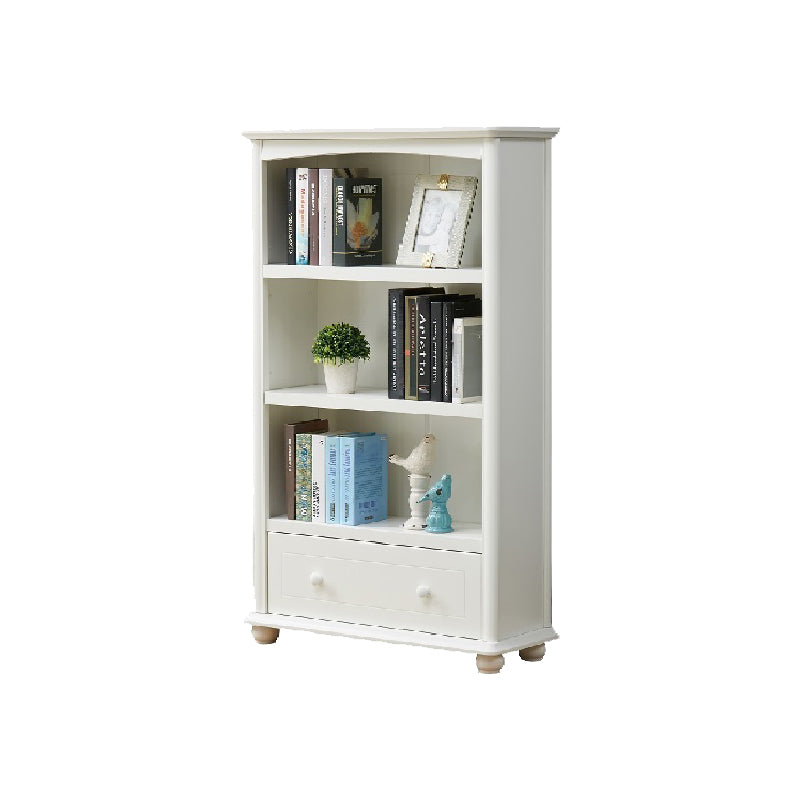 Contemporary Wood Bookshelf Standard Closed Back White Bookcase