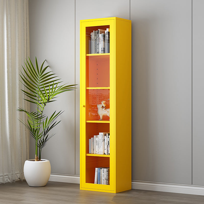 Scandinavian Standard Bookshelf Metal Closed Back Bookcase with Doors