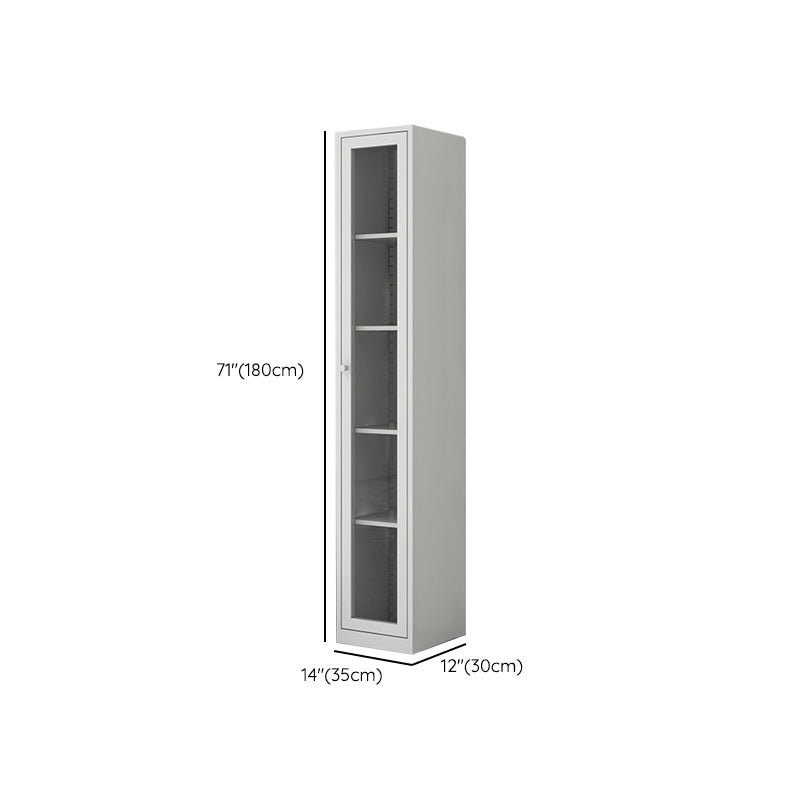 Scandinavian Standard Bookshelf Metal Closed Back Bookcase with Doors