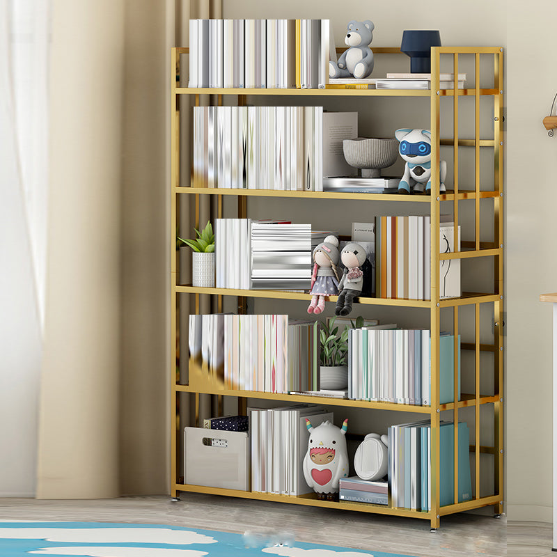 Open Back Standard Bookcase Metal Modern Bookshelf with Shelves