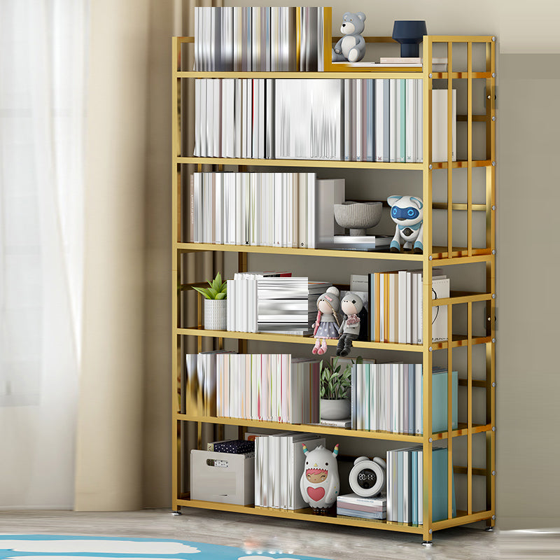 Open Back Standard Bookcase Metal Modern Bookshelf with Shelves