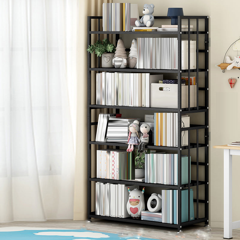 Open Back Standard Bookcase Metal Modern Bookshelf with Shelves