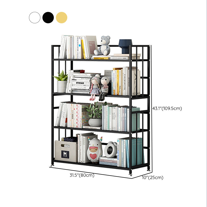 Open Back Standard Bookcase Metal Modern Bookshelf with Shelves