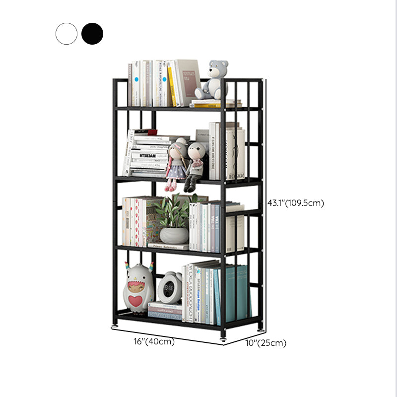 Open Back Standard Bookcase Metal Modern Bookshelf with Shelves