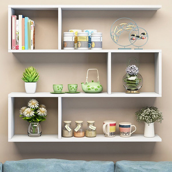 Modern Wooden Shelf Bookcase Wall Mounted Shelves Included Shelf for Bedroom